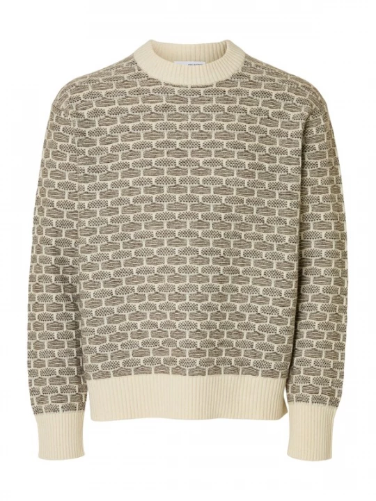 Foto van product SELECTED Trui 'SLHKeith' beige / zwart