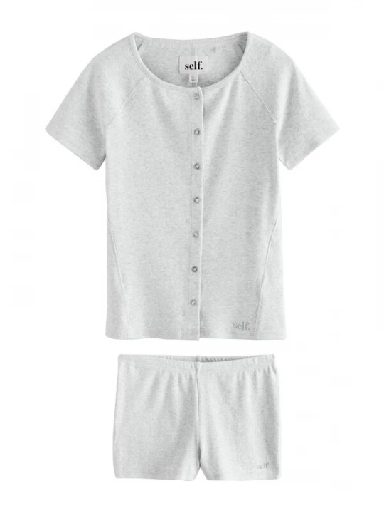 Foto van product self. Korte pyjama grijs gemêleerd