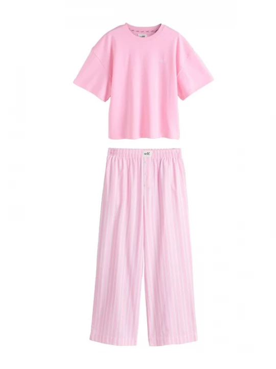 Foto van product self. Pyjama rosa / rood / wit