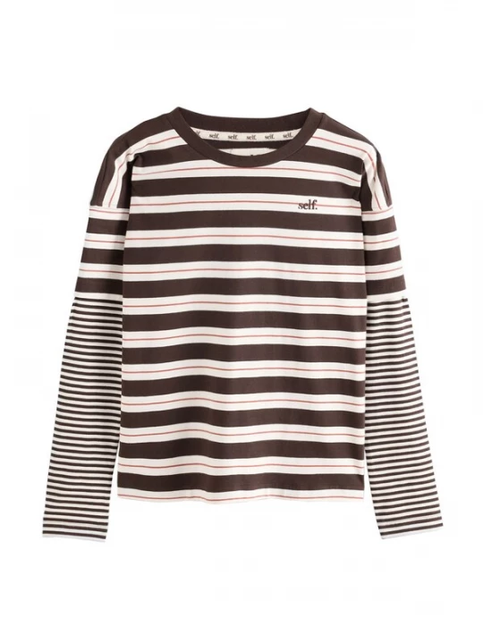 Foto van product self. Shirt bruin / wit