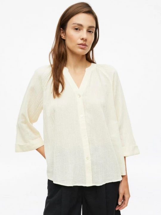Foto van product Semi-transparante blouse met structuur s.Oliver beżowy