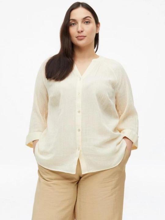 Foto van product Semi-transparante blouse met structuur s.Oliver beżowy