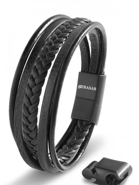 Foto van product SERASAR Armband 'Braid' zwart