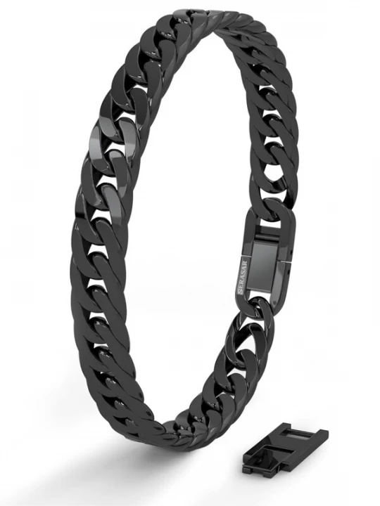 Foto van product SERASAR Armband 'Cuban' zwart