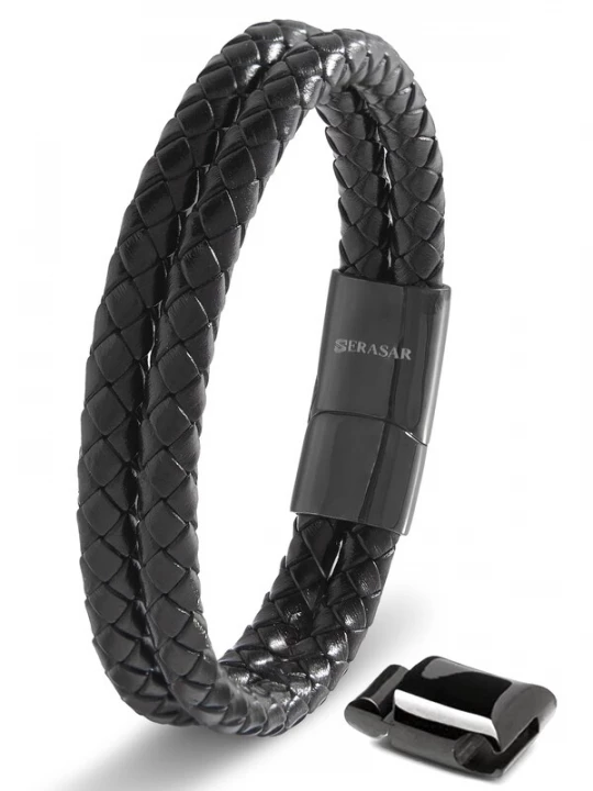 Foto van product SERASAR Armband 'Double' zwart