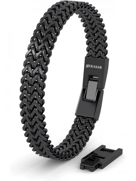 Foto van product SERASAR Armband 'Edelstahlarmband "Franco"' zwart