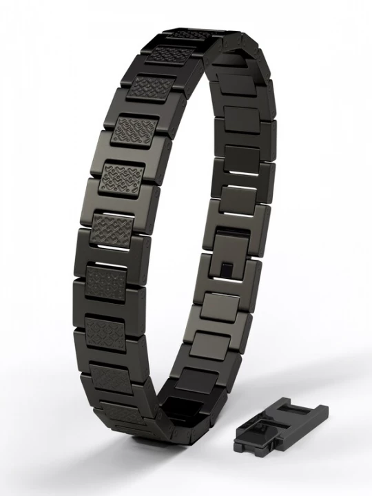 Foto van product SERASAR Armband 'Herrenarmband aus Edelstahl "Power"' zwart