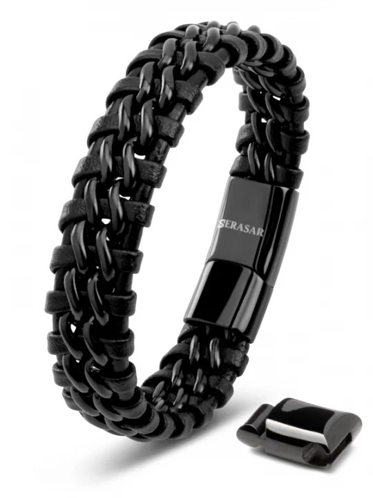 Foto van product SERASAR Armband 'Steel' zwart