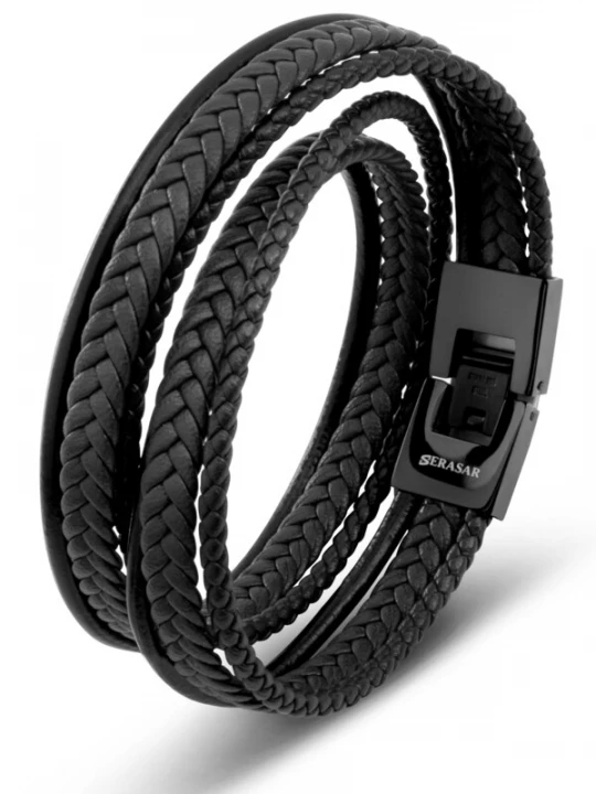 Foto van product SERASAR Armband 'Wrap' zwart