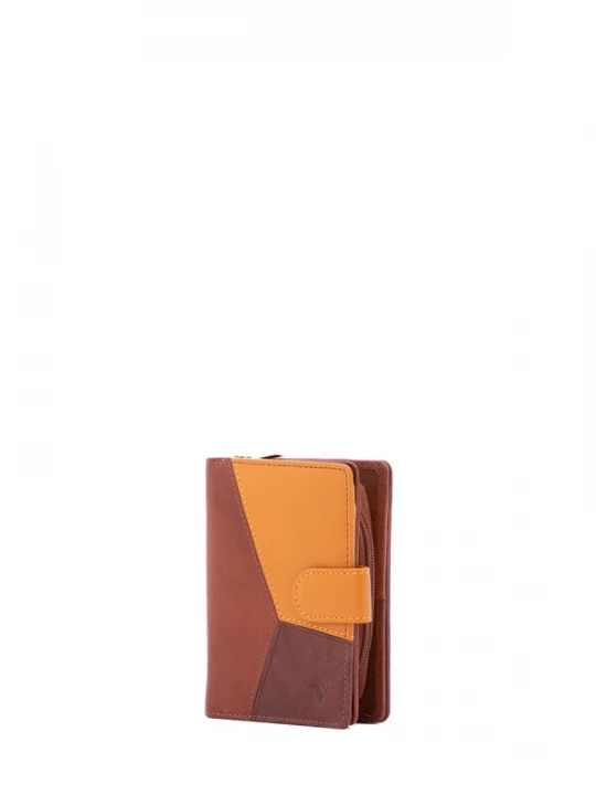 Foto van product Sergio Valentini Portemonnee bruin / roestbruin / geel