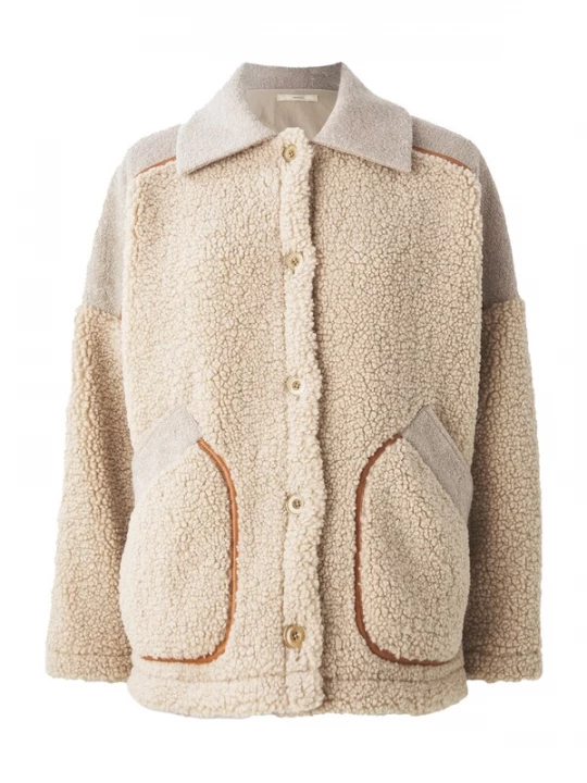Foto van product sessun Fleece jas 'ICY ROCKY' crème / ombergrijs