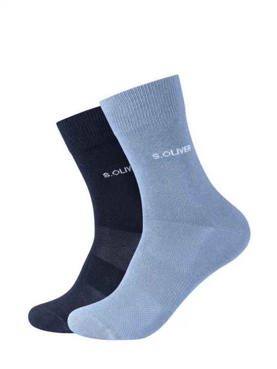 Foto van product Set van 2 paar korte sokken van bamboe s.Oliver blauw