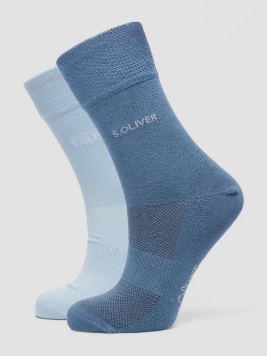 Foto van product Set van 2 paar korte sokken van bamboe s.Oliver blauw