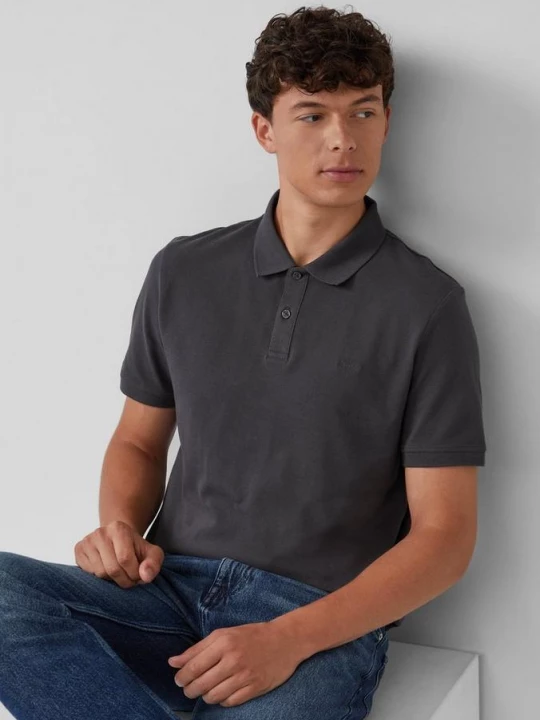 Foto van product Set van 2 polo’ van piqué met logo s.Oliver grijs