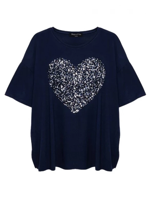 Foto van product Shape Of You Shirt marine / zilver