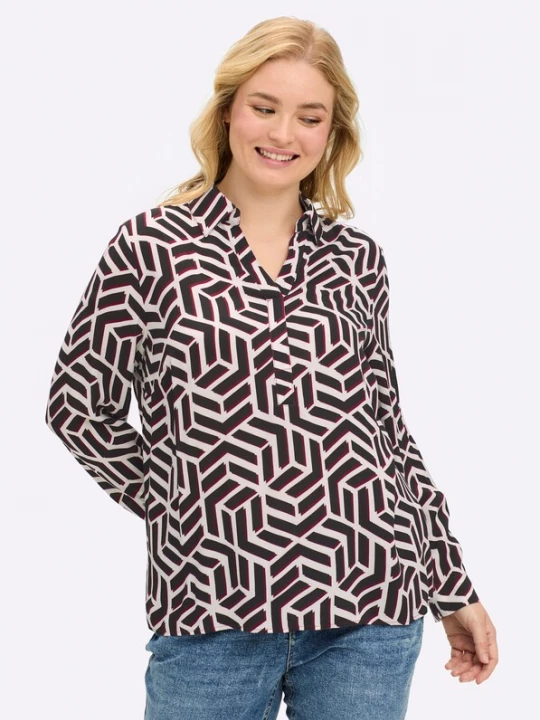 Foto van product SHEEGO Blouse bordeaux / zwart / wit