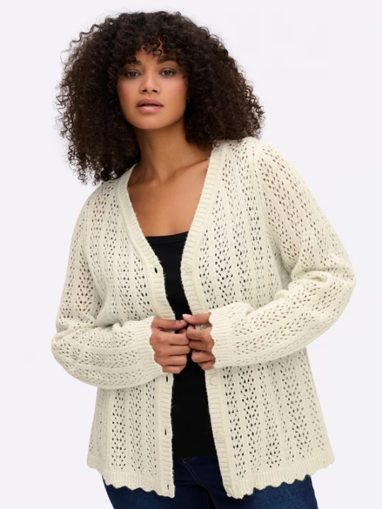 Foto van product SHEEGO Gebreid vest champagne