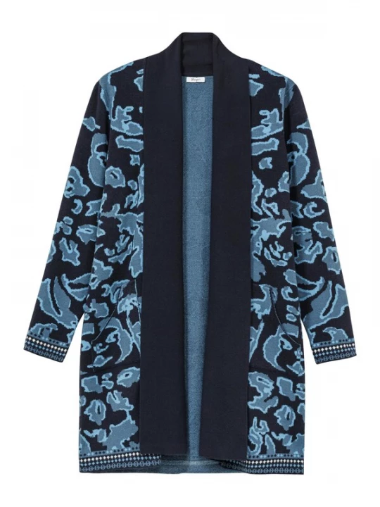 Foto van product SHEEGO Gebreid vest navy / lichtblauw / wit
