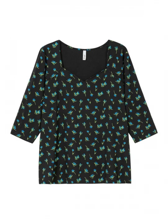 Foto van product SHEEGO Shirt donkerblauw / lichtgroen / zwart