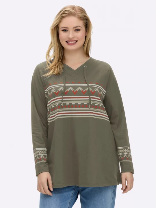 Foto van product SHEEGO Shirt ecru / groen / pastelgroen / rood