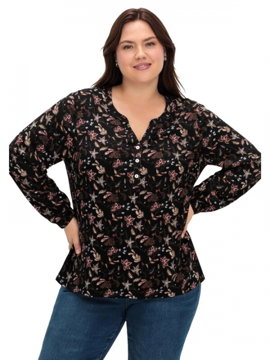 Foto van product SHEEGO Tuniek beige / bruin / wijnrood / zwart