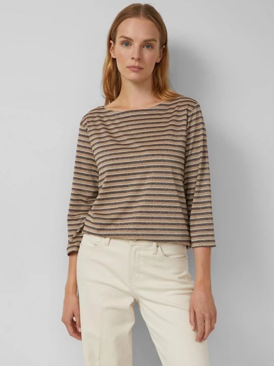 Foto van product Shirt met bateauhals en glittergaren s.Oliver bruin
