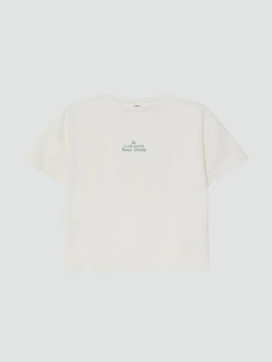 Foto van product Shirt met boxy print van lichtgewicht sweatstof s.Oliver crème