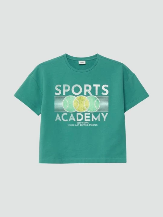 Foto van product Shirt met boxy print van lichtgewicht sweatstof s.Oliver groen