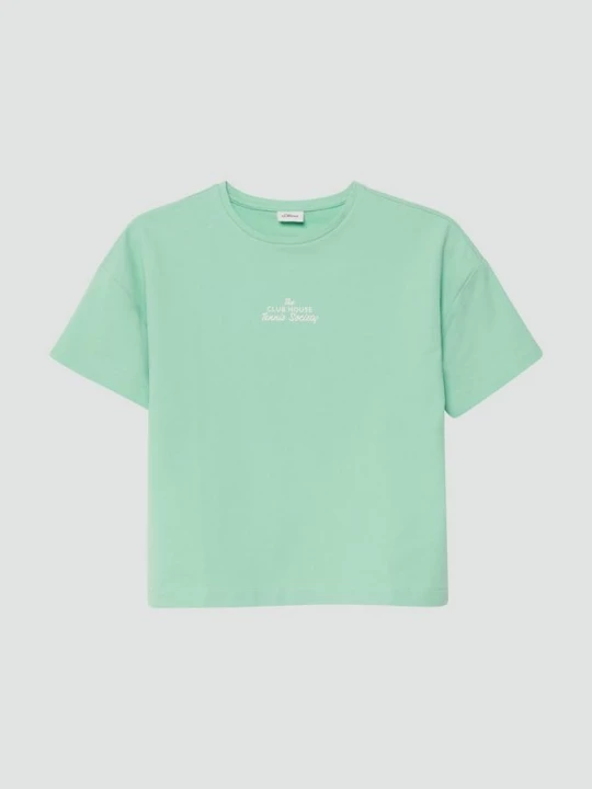 Foto van product Shirt met boxy print van lichtgewicht sweatstof s.Oliver groen