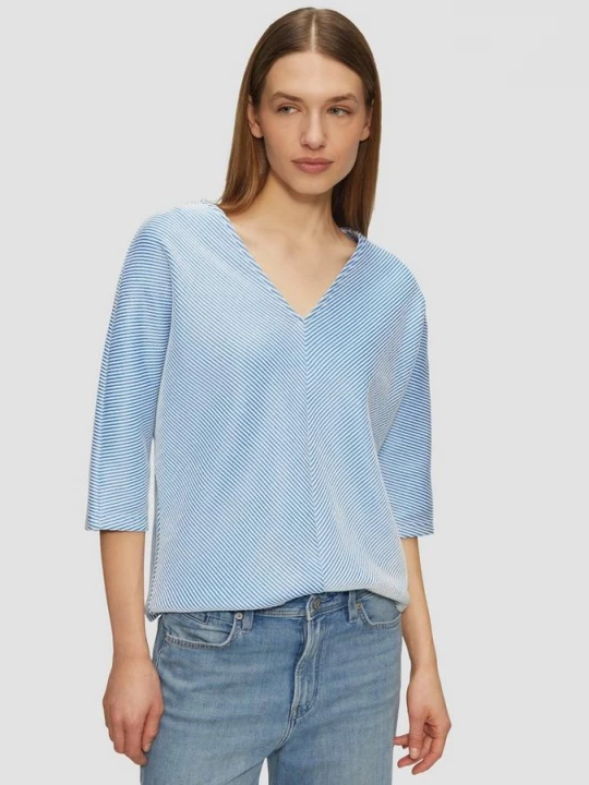 Foto van product Shirt met gestructureerde strepen en vleermuismouwen s.Oliver blauw