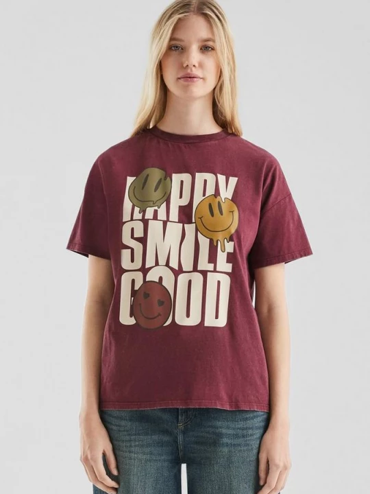Foto van product Shirt met gewassen print QS rood