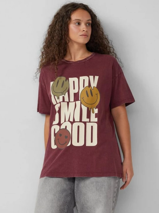 Foto van product Shirt met gewassen print QS rood
