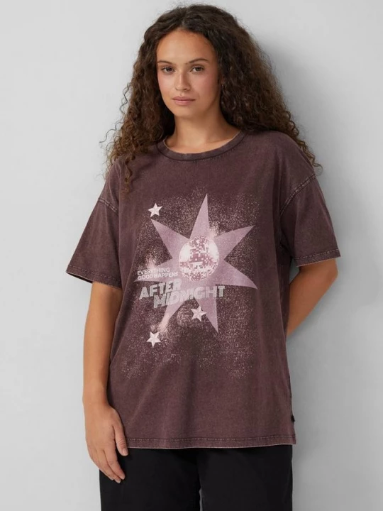Foto van product Shirt met gewassen print QS rood