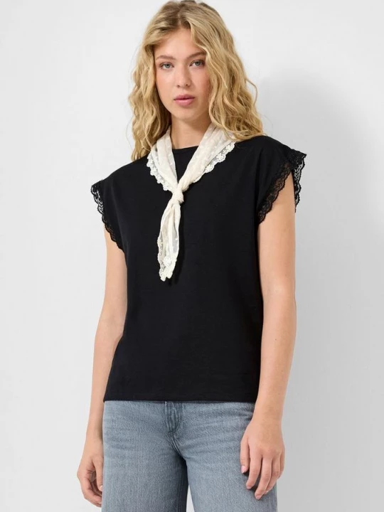 Foto van product Shirt met kant QS zwart