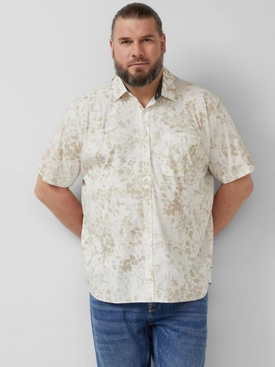 Foto van product Shirt met korte mouwen, all-over print en borstzakje s.Oliver beżowy