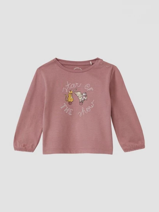 Foto van product Shirt met lange mouwen, borduursel en glitterprint s.Oliver roze