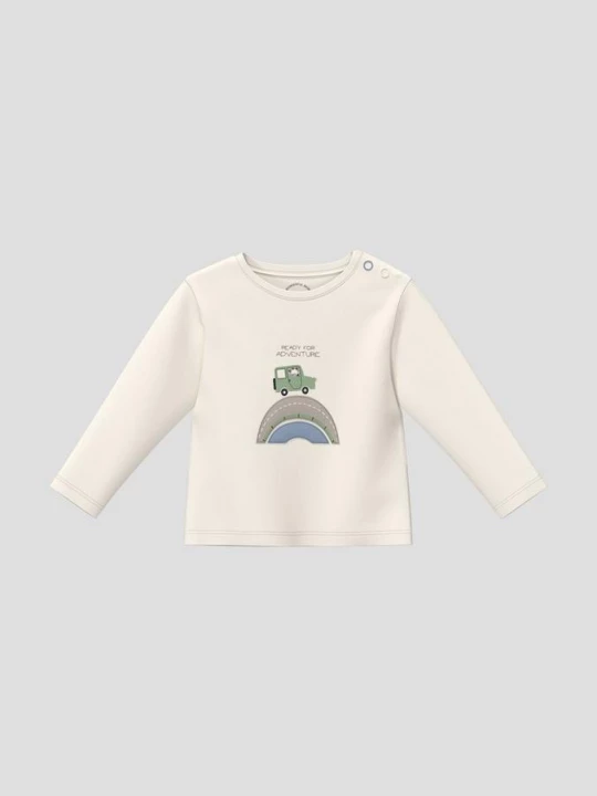 Foto van product Shirt met lange mouwen en artwork s.Oliver crème