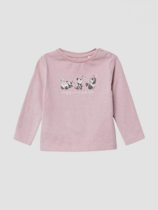 Foto van product Shirt met lange mouwen en panda-opdruk op de voorkant s.Oliver roze
