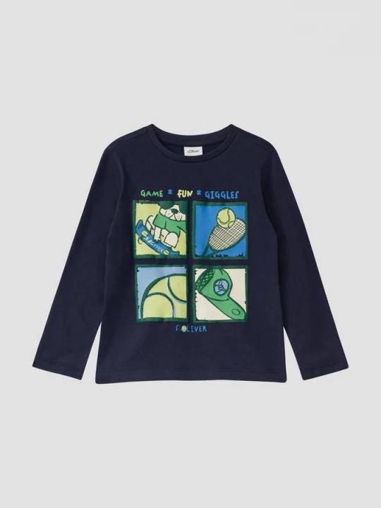 Foto van product Shirt met lange mouwen en print op de voorkant s.Oliver blauw