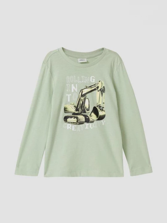 Foto van product Shirt met lange mouwen en print op de voorkant s.Oliver groen