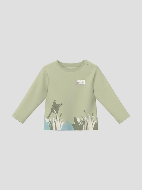 Foto van product Shirt met lange mouwen en print op de voorkant s.Oliver groen