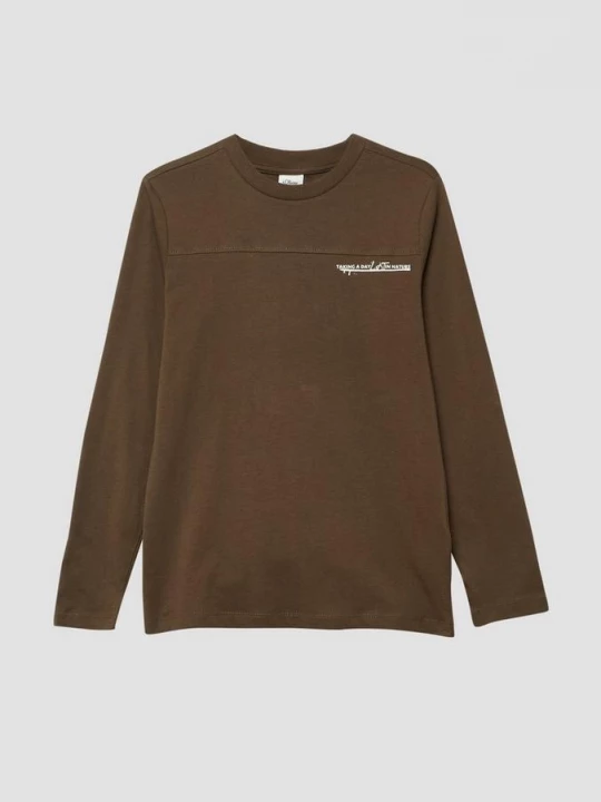 Foto van product Shirt met lange mouwen en rugprint s.Oliver bruin