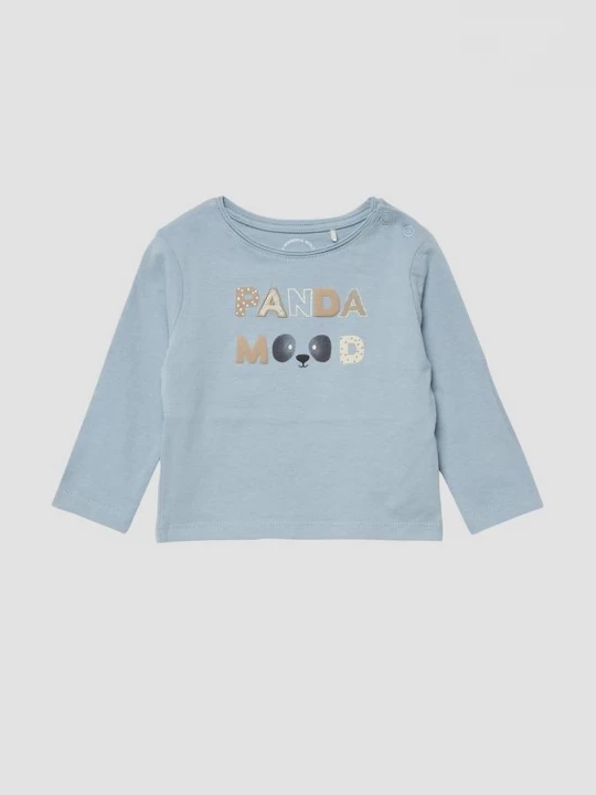 Foto van product Shirt met lange mouwen en versierde opdruk met letters s.Oliver blauw
