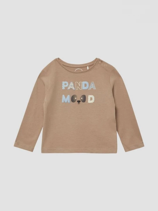 Foto van product Shirt met lange mouwen en versierde opdruk met letters s.Oliver bruin