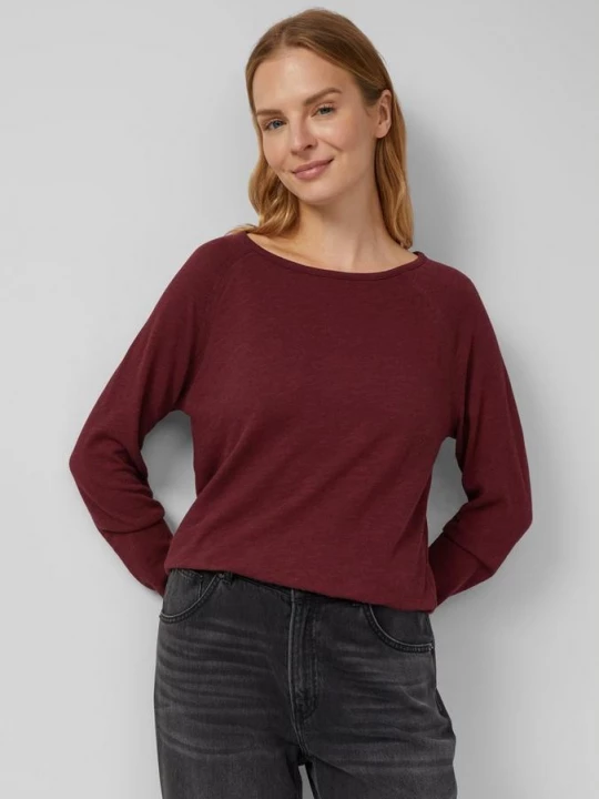 Foto van product Shirt met lange mouwen en vlamgarenstructuur s.Oliver rood