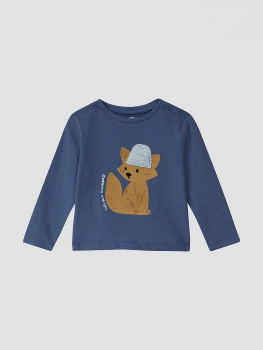 Foto van product Shirt met lange mouwen, flockprint en applicatie s.Oliver