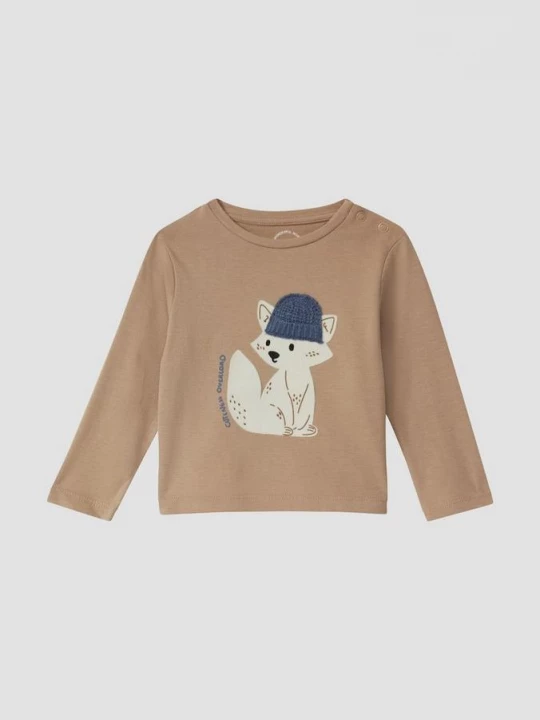 Foto van product Shirt met lange mouwen, flockprint en applicatie s.Oliver