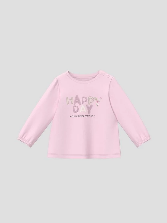 Foto van product Shirt met lange mouwen, glittermotief en elastische manchetten s.Oliver roze