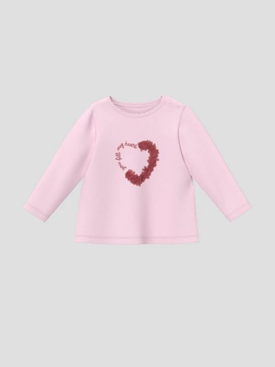 Foto van product Shirt met lange mouwen, print en applicatie s.Oliver roze