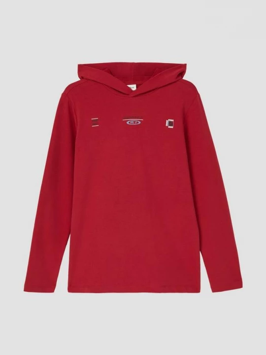 Foto van product Shirt met lange mouwen van lichtgewicht sweat met print op voor- en achterkant s.Oliver rood